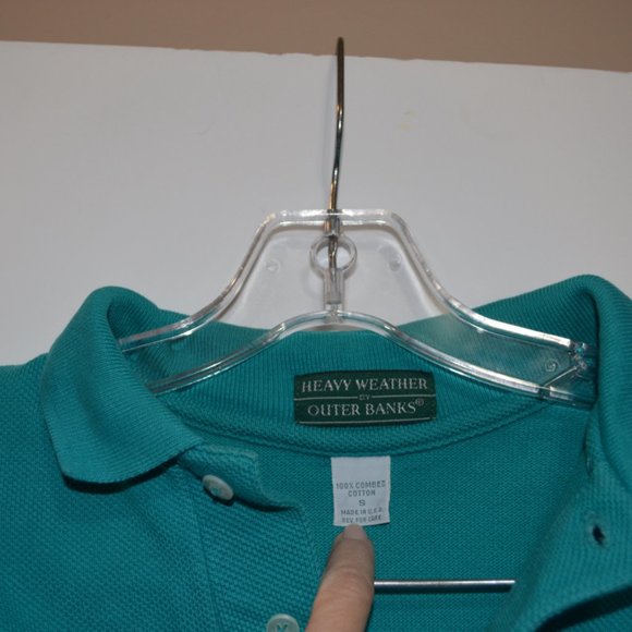 Heavy Weather by Outer Banks (R) U.S.A. Combed Cotton Polo Shirt (S Plus) - Picture 2 of 6
